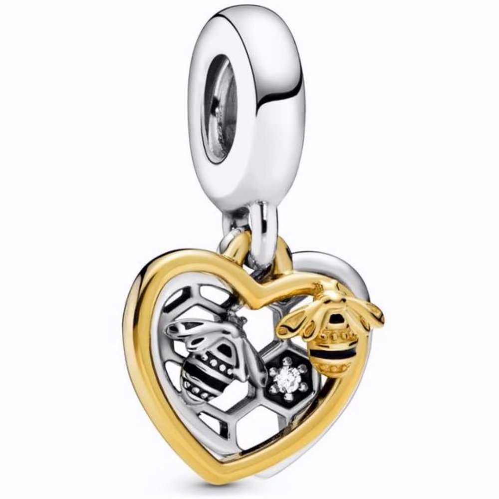 Seeds of the Future Split Heart Dangle Charm